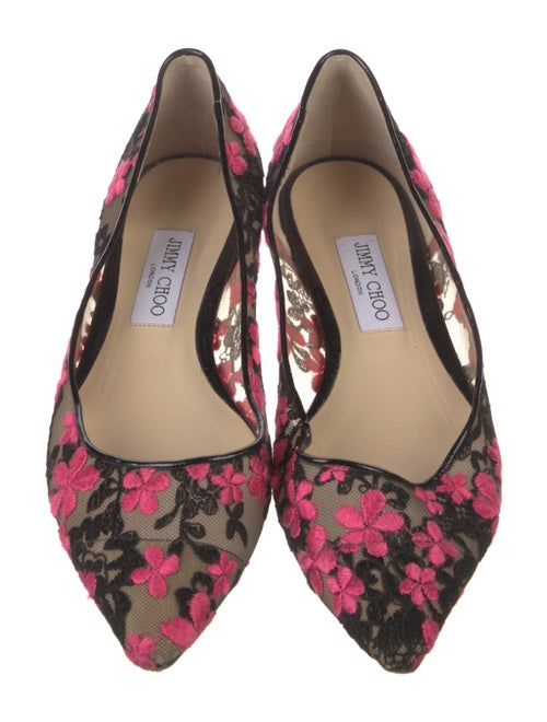 Jimmy Choo Mesh Floral Print Flats