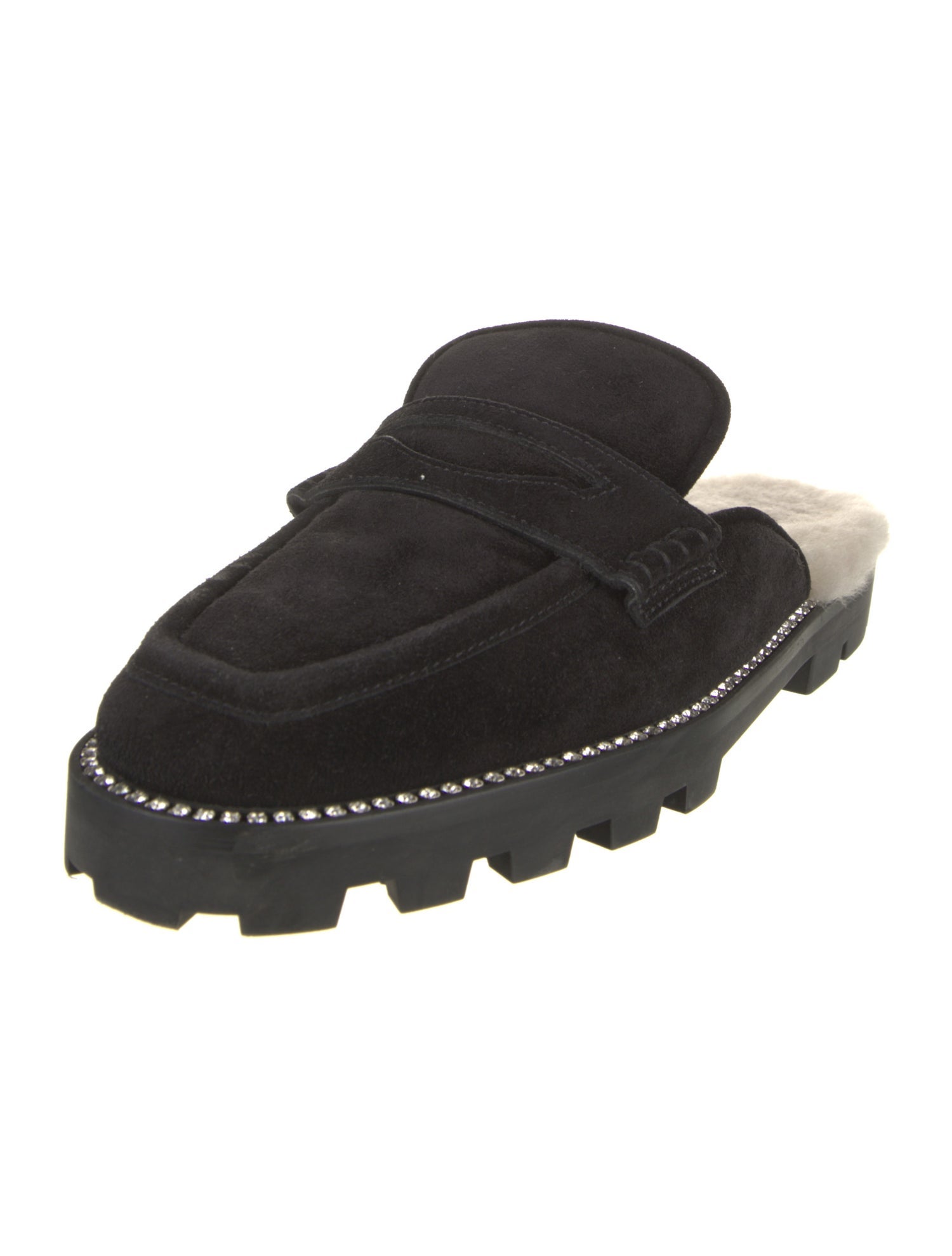 Jimmy Choo Suede Crystal Embellishments Mules