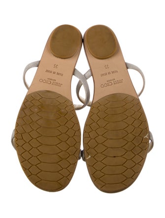 Jimmy Choo Crystal Embellishments T-Strap Sandals