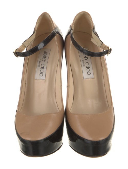 Jimmy Choo Patent Leather Colorblock Pattern Pumps