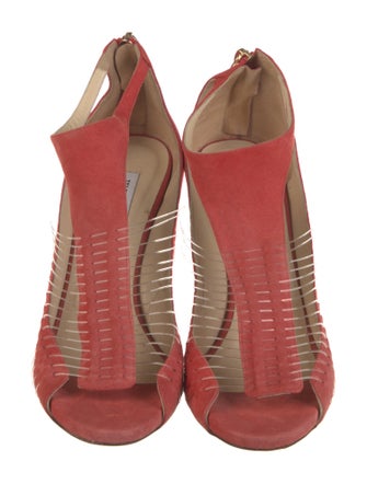 Jimmy Choo Suede Cutout Accent T-Strap Sandals