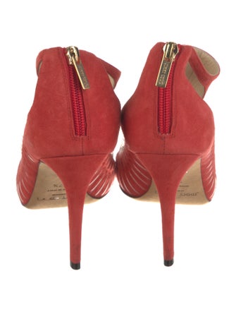 Jimmy Choo Suede Cutout Accent T-Strap Sandals