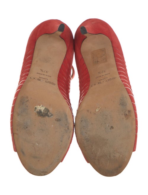 Jimmy Choo Suede Cutout Accent T-Strap Sandals