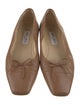 Jimmy Choo Leather Bow Accents Ballet Flats