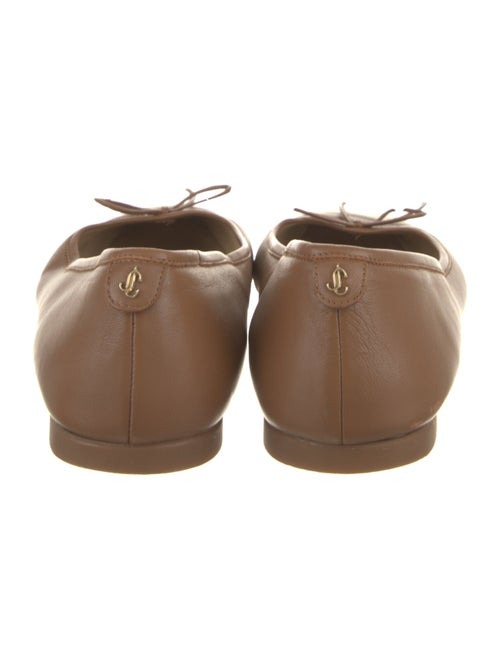 Jimmy Choo Leather Bow Accents Ballet Flats