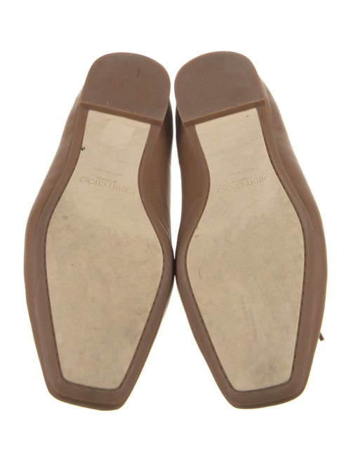 Jimmy Choo Leather Bow Accents Ballet Flats