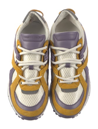 Jimmy Choo Leather Colorblock Pattern Sneakers