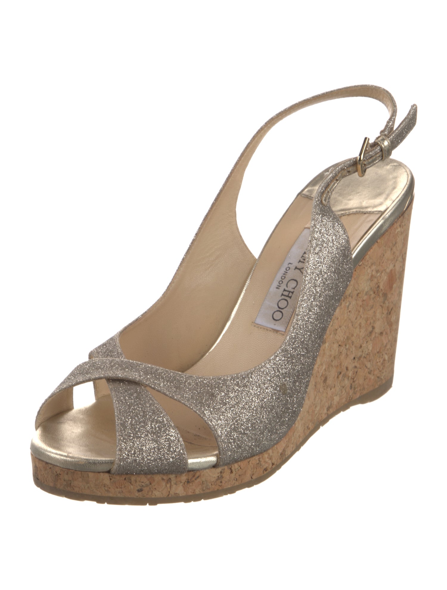 Jimmy Choo Glitter Glitter Accents Slingback Sandals