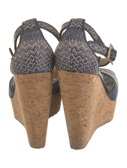 Jimmy Choo Patterned Leather Trim Embellishment T-Strap Pumps