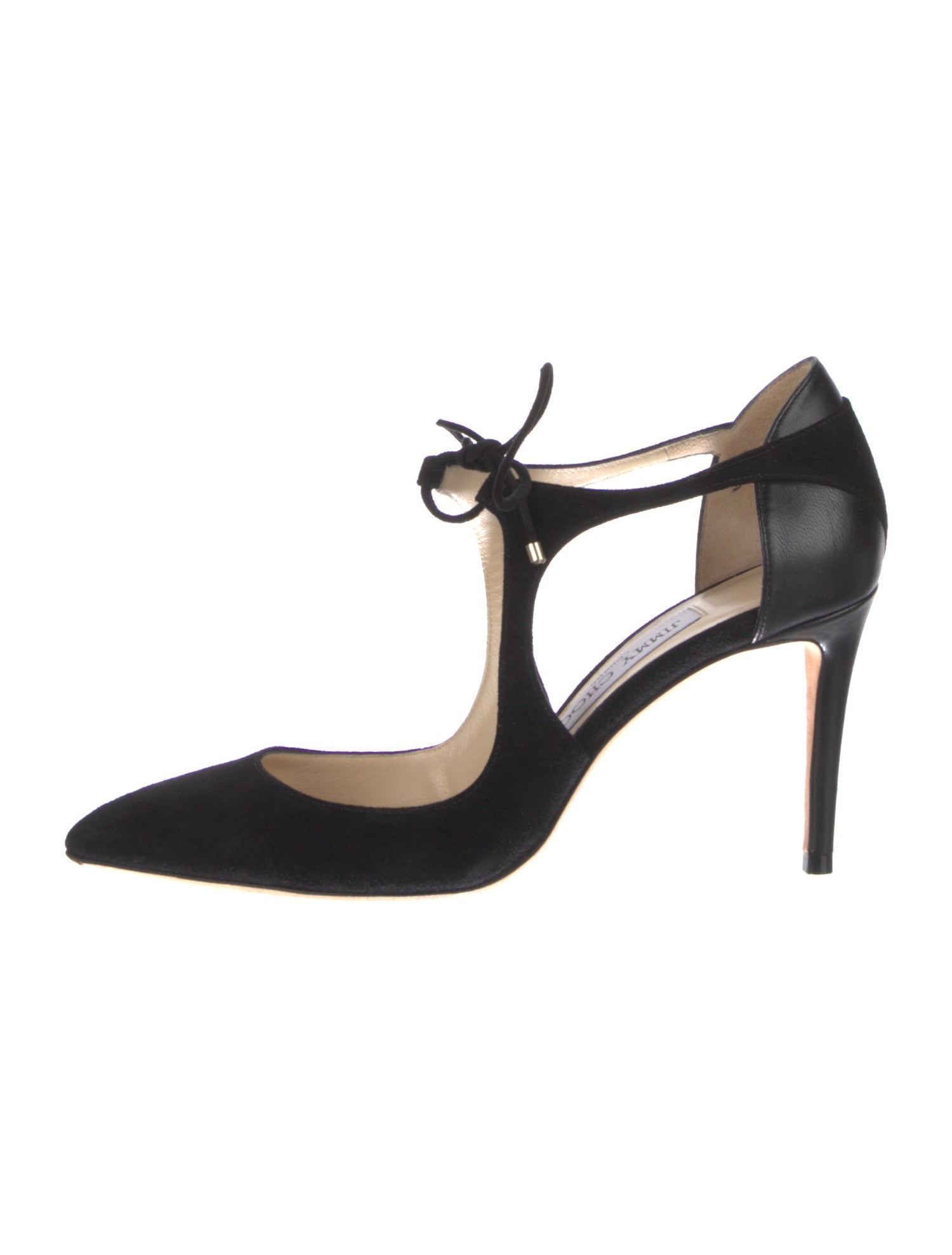 Jimmy Choo Suede Leather Trim Embellishment D'Orsay Pumps