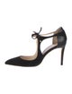 Jimmy Choo Suede Leather Trim Embellishment D'Orsay Pumps