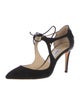 Jimmy Choo Suede Leather Trim Embellishment D'Orsay Pumps