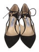 Jimmy Choo Suede Leather Trim Embellishment D'Orsay Pumps