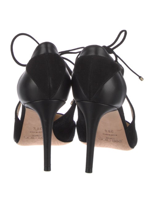 Jimmy Choo Suede Leather Trim Embellishment D'Orsay Pumps