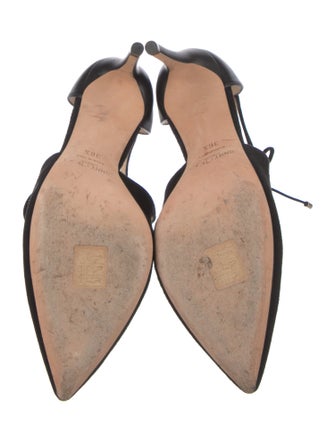 Jimmy Choo Suede Leather Trim Embellishment D'Orsay Pumps