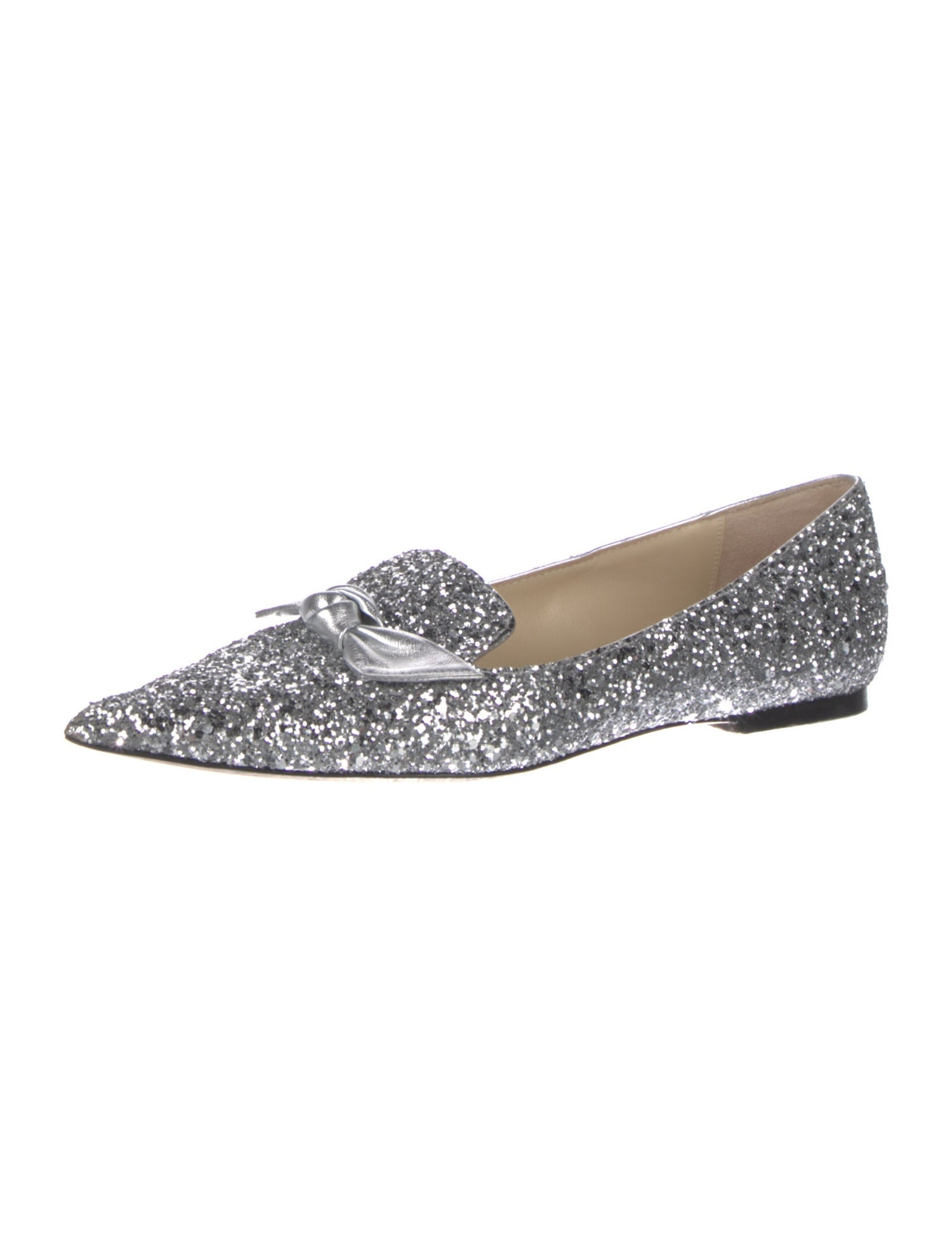Jimmy Choo Glitter Bow Accents Loafers