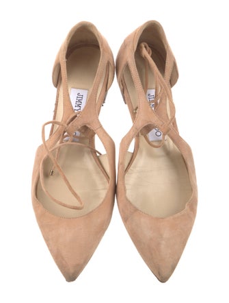 Jimmy Choo Suede Cutout Accent Flats