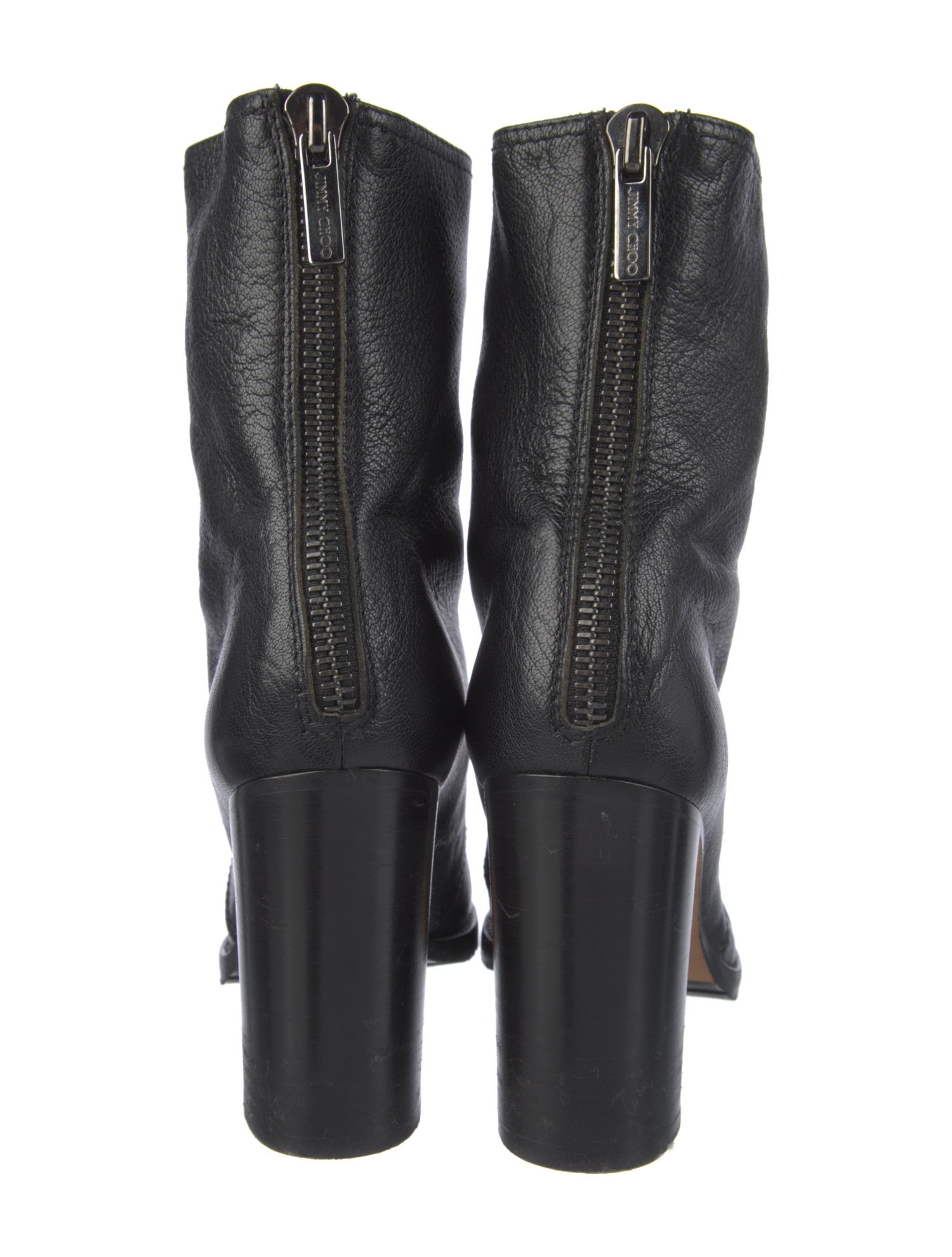 Jimmy Choo Leather Crystal Embellishments Boots