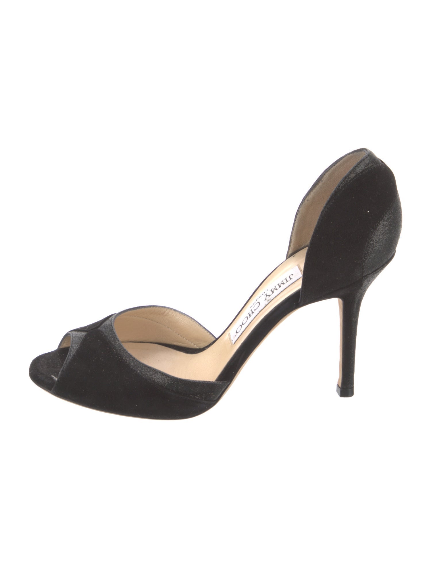 Jimmy Choo Suede Glitter Accents D'Orsay Pumps