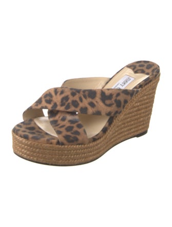 Jimmy Choo Suede Animal Print Espadrilles
