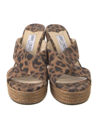 Jimmy Choo Suede Animal Print Espadrilles