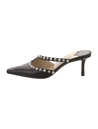 Jimmy Choo Leather Studded Accents Mules