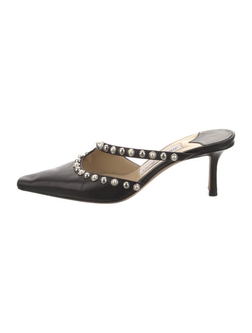 Jimmy Choo Leather Studded Accents Mules