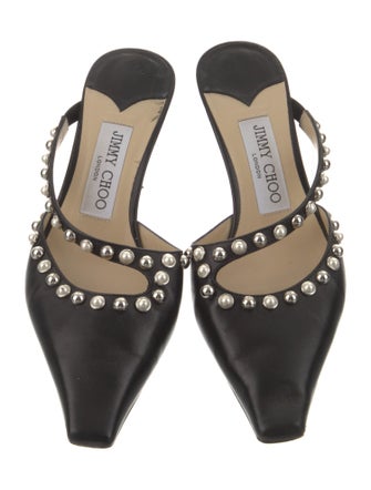 Jimmy Choo Leather Studded Accents Mules