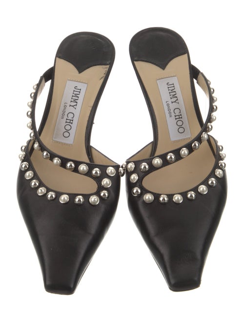 Jimmy Choo Leather Studded Accents Mules
