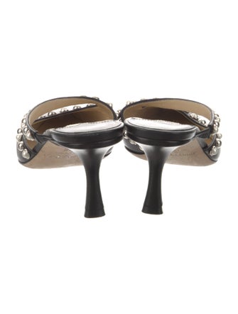 Jimmy Choo Leather Studded Accents Mules