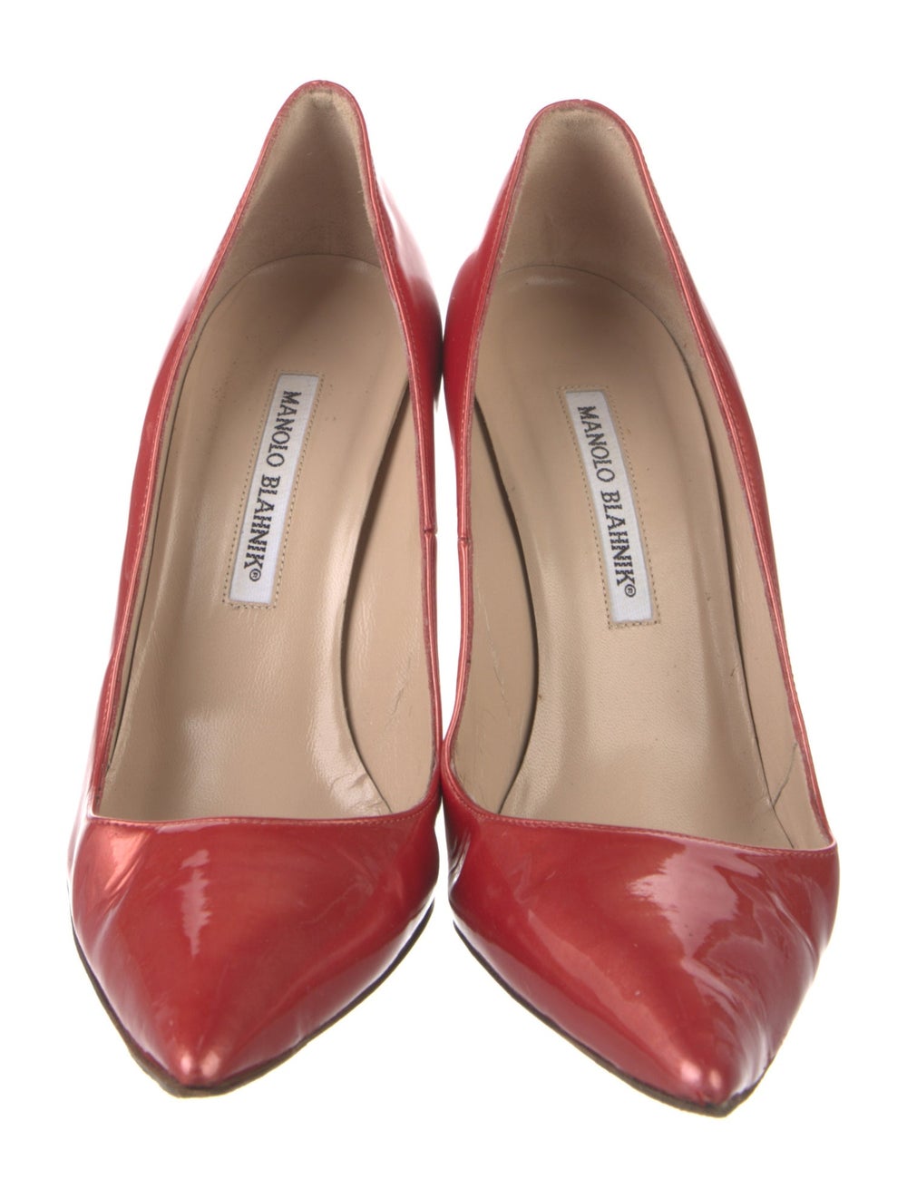 Manolo Blahnik Leather Pumps Red Pointed-Toes - image 3