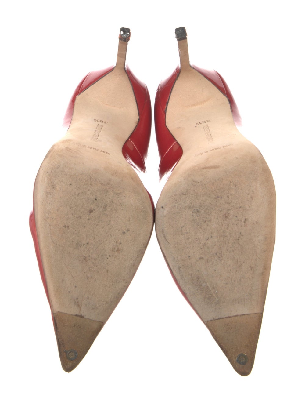 Manolo Blahnik Leather Pumps Red Pointed-Toes - image 5
