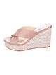 Jimmy Choo Leather Glitter Accents Espadrilles