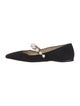 Jimmy Choo Suede Crystal Embellishments Mary Jane Flats