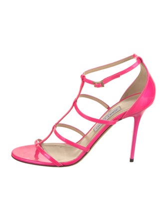 Jimmy Choo Patent Leather T-Strap Sandals