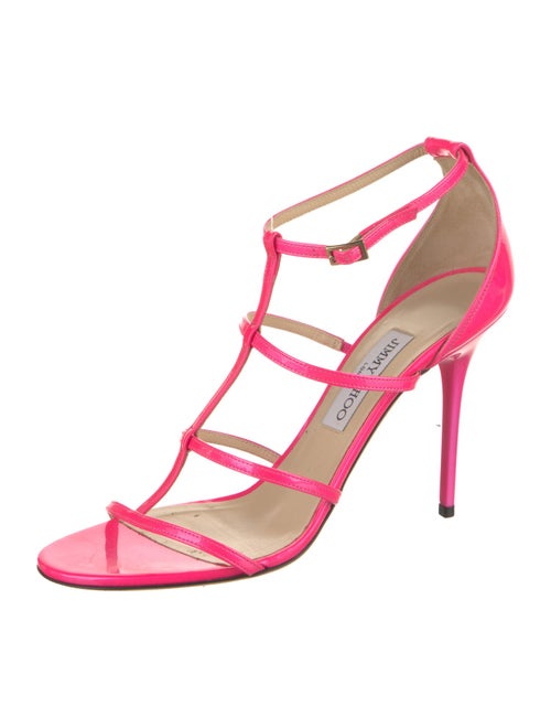 Jimmy Choo Patent Leather T-Strap Sandals