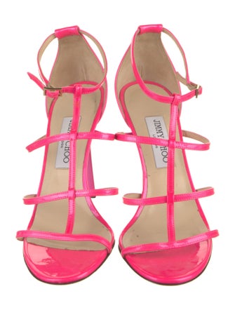Jimmy Choo Patent Leather T-Strap Sandals