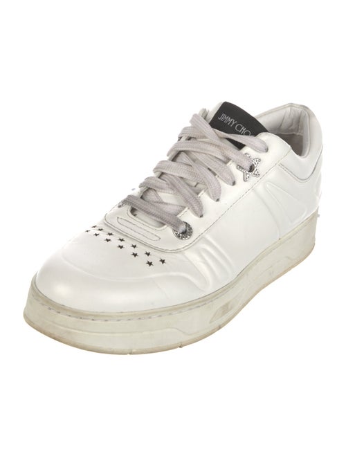 Jimmy Choo Leather Lasercut Accents Sneakers