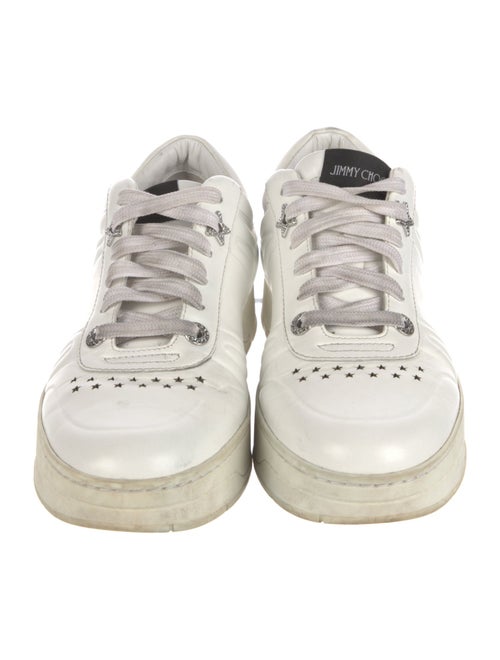 Jimmy Choo Leather Lasercut Accents Sneakers