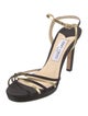 Jimmy Choo Satin Colorblock Pattern Sandals