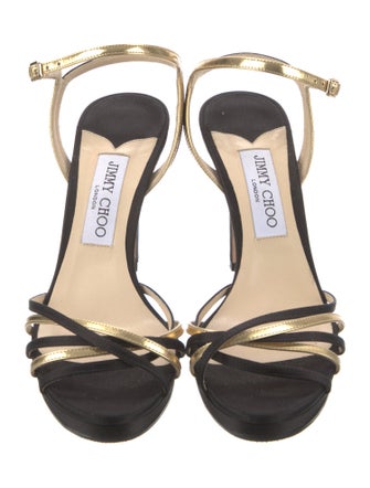 Jimmy Choo Satin Colorblock Pattern Sandals