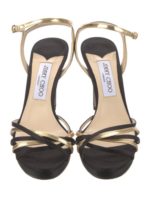 Jimmy Choo Satin Colorblock Pattern Sandals