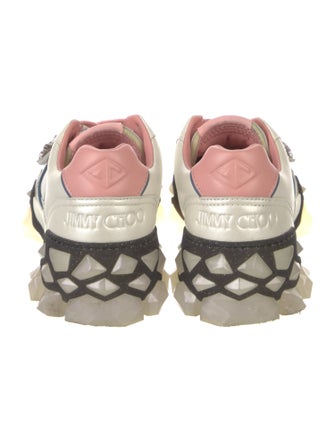 Jimmy Choo Leather Colorblock Pattern Sneakers