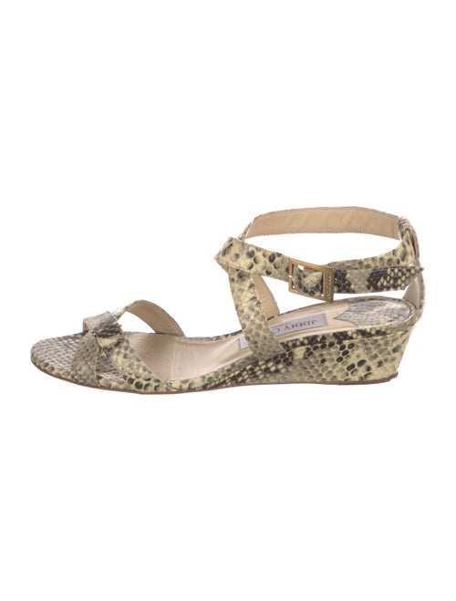 Jimmy Choo Embossed Leather Animal Print Sandals