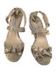 Jimmy Choo Embossed Leather Animal Print Sandals