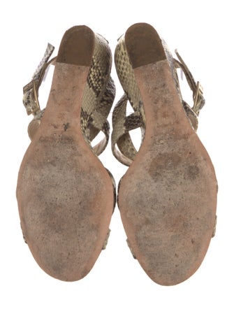 Jimmy Choo Embossed Leather Animal Print Sandals