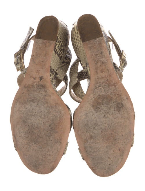 Jimmy Choo Embossed Leather Animal Print Sandals