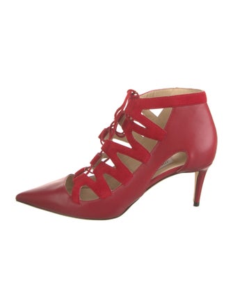 Jimmy Choo Leather Cutout Accent Pumps