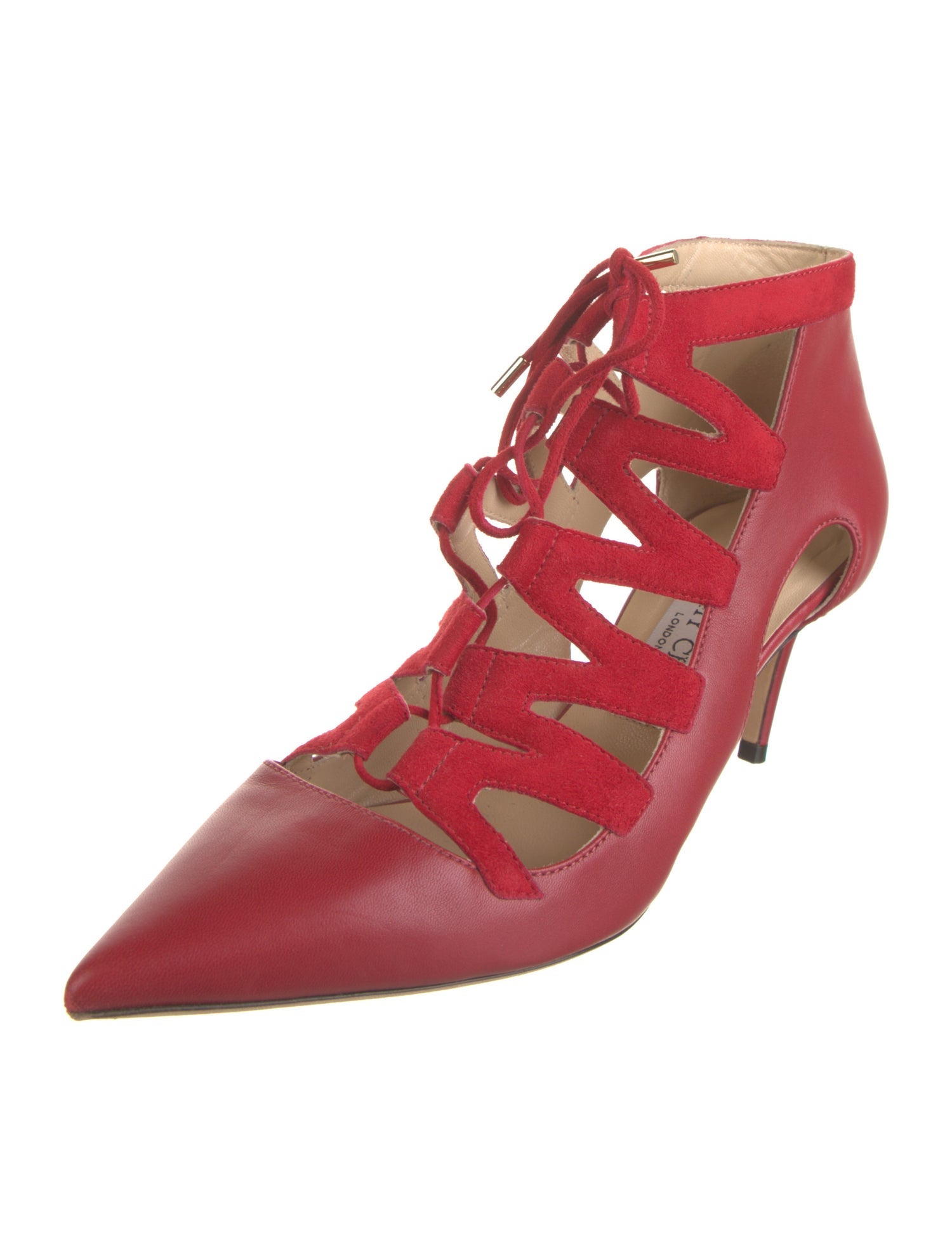 Jimmy Choo Leather Cutout Accent Pumps