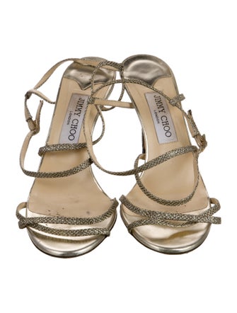 Jimmy Choo Glitter Glitter Accents Slingback Sandals